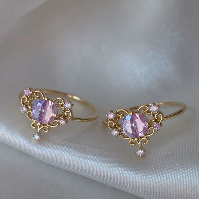 Wholesale Jewelry Elegant Modern Style Heart Shape Copper Plating Open Rings display picture 1