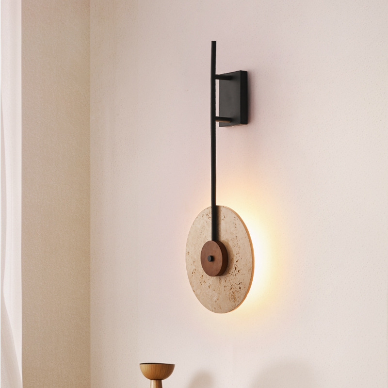 Diseñador de cavernas residenciales sala de estar modelo modelo de hotel de piedra estilo japonés diseño de lámpara de pared de pared de pasillo lámpara de pared silenciosa
