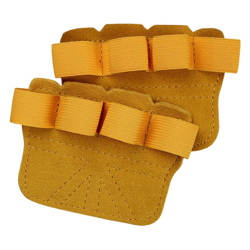 Four-finger palm protector fitness booster belt men's and women's cowhide non-slip palm protector hard pull pull-up Palm protector fitness protector