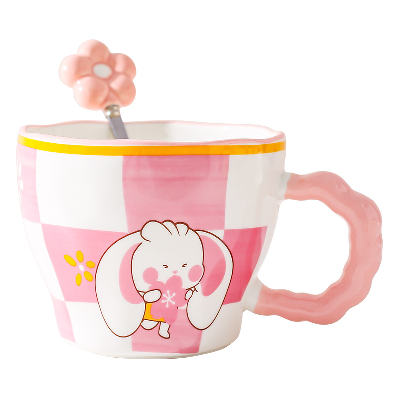 Creativo lindo conejo Taza de cerámica Oficina regalo taza de café taza de agua taza de desayuno