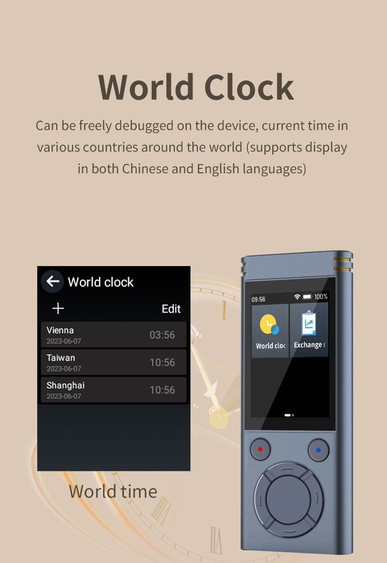 外贸离线录音机AI录音机翻译机翻译耳机翻译器翻译机138多国