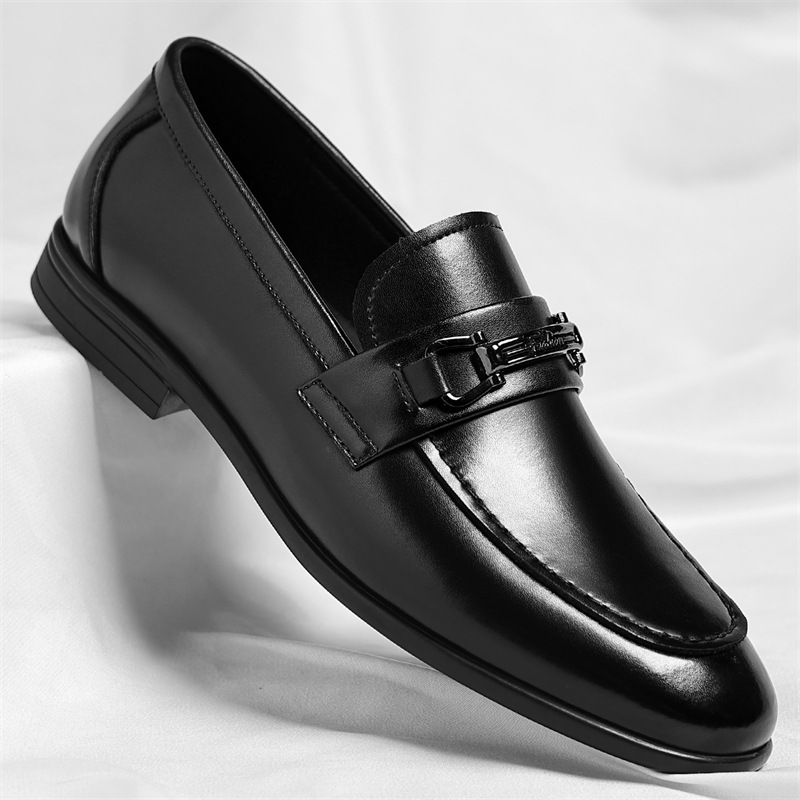 Europese stijl Britse Lazy Slip-On Loafers Horsebit Heren Rijden Formele Cross-Border Zakelijke Leren Schoenen_voghion.com