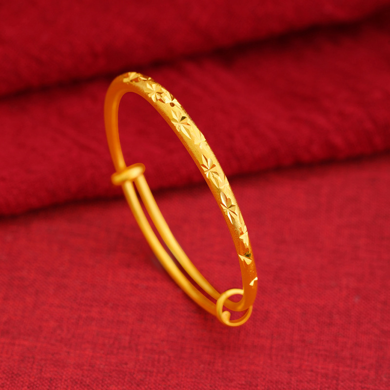 Pulsera de trébol de oro de Vietnam pulsera de bambú de aleación de cobre sin desvanecimiento de larga duración para mujer pulsera de oro de imitación joyería