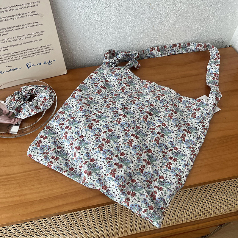 Bolsa de lona pequeña fresca y dulce impresión bolso de hombro bolso de estilo de gran capacidad bolso de hombro floral