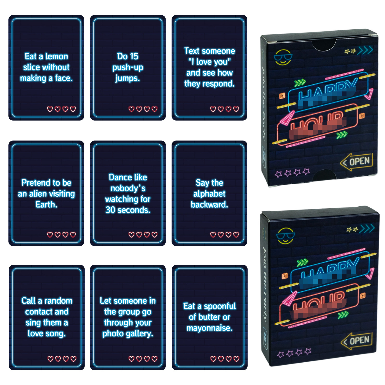 New Cross-border 50-piece Board Card Set, Creative Party Multiplayer Adventure Prank Interactive Game Cards_voghion.com