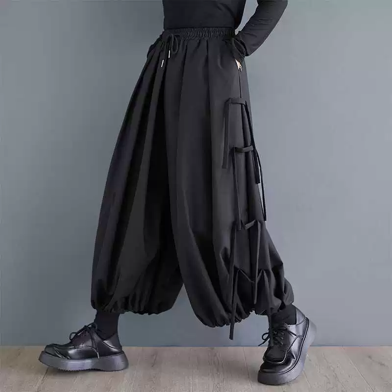 Demi-season trousers, oversize, plus size, elastic waist
