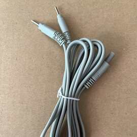 灰色4.0安规直头一拖二插针电极线 六合电针仪 达佳针灸按摩导线