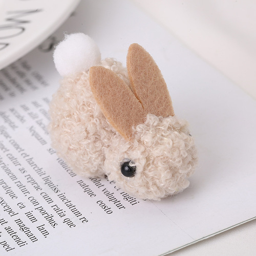 Fur ball rabbit handmade DIY Mid-Autumn plush moon rabbit accessories wool ball rabbit fur ball plush ball wholesale