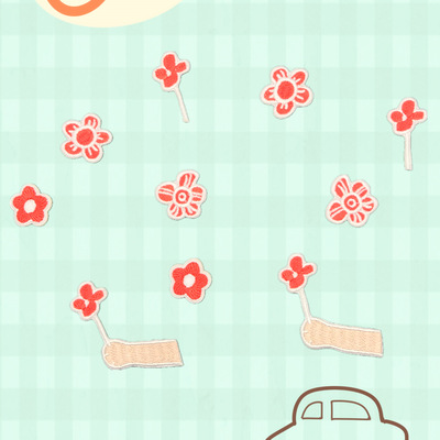 new pattern lovely Embroidery Red Cotton cloth Bag originality Shoes DIY patch APPLIQUE autohesion