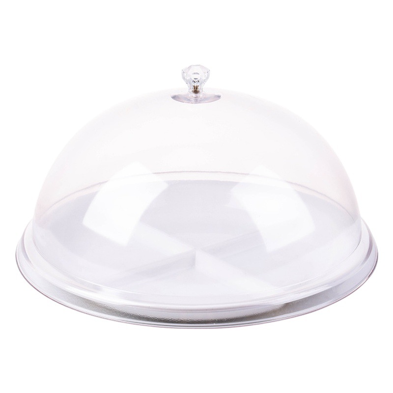 Fruit tasting plate with lid round PC transparent dustproof display cover food cover cake dessert tasting plate