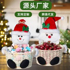 圣诞节装饰品圣诞老人雪人糖果水果礼品篮餐桌摆件装饰圣诞节用品