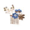 Hair accessory for bride, blue Chinese hairpin, hairgrip, flowered