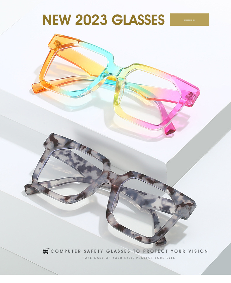 Elegant Basic Simple Style Solid Color Pc Square Full Frame Optical Glasses display picture 1