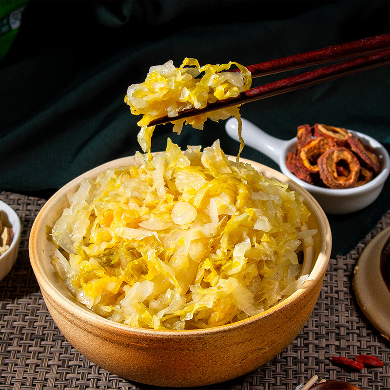 酸っぱい野菜東北酸っぱい野菜農家特産の大きなかめで酸っぱい白菜の酸っぱい野菜の千切りキムチ500g/袋メーカー卸売り|undefined
