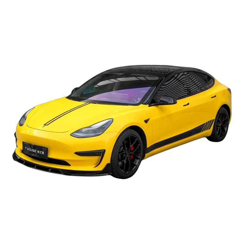 PET crystal racing yellow car color change film, scratch-resistant, for full vehicle modification, electric motorcycle body wrap, glossy finish