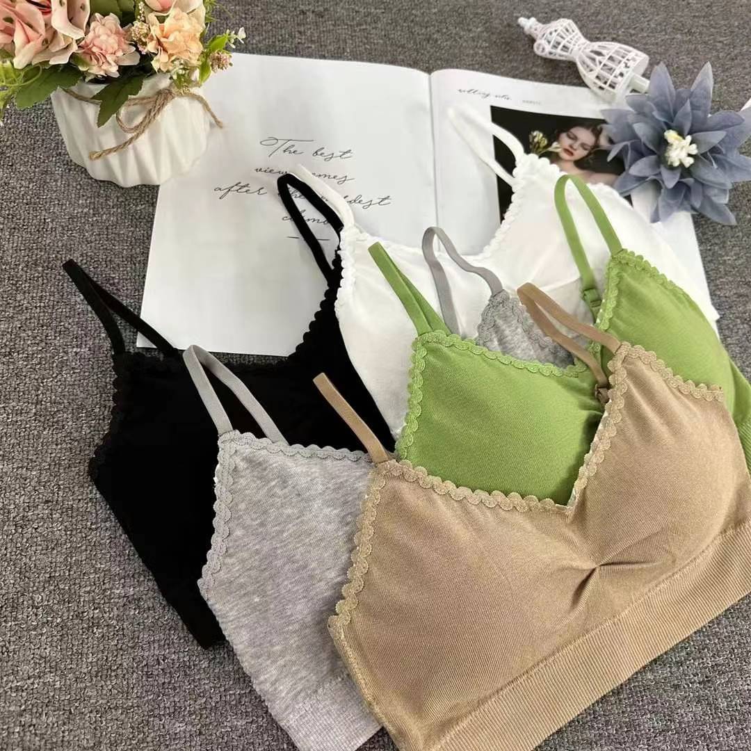 Nueva taza fija sin costuras hermosa espalda sin anillo de acero ropa interior chaleco chaleco cómodo ropa interior damas base sostén al por mayor