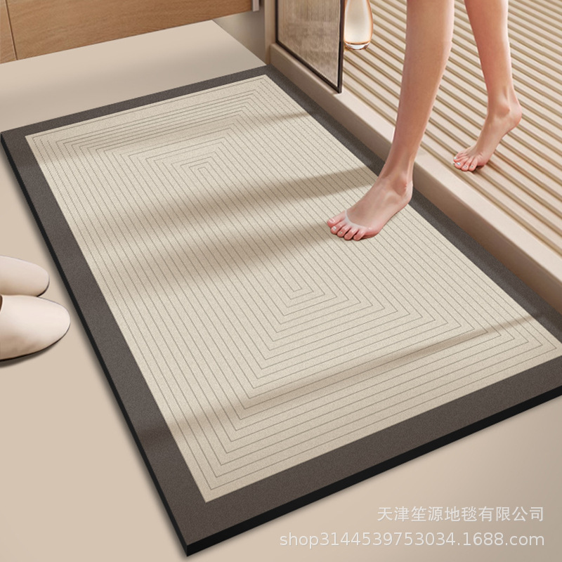 简约家用硅藻泥地垫卫生间吸水防滑脚垫耐脏易清洗浴室地垫可代发|undefined