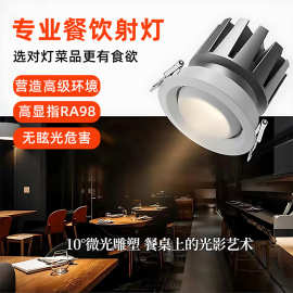 餐厅重点照明嵌入式商用射灯可调角度营造氛围高显节能餐饮店灯具