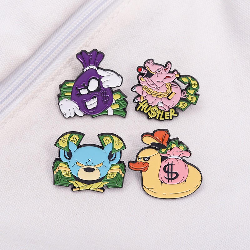 Party, Street Occasion Alloy Material Cute Funny Pin Cartoon Skull Alloy Plating Unisex Brooches