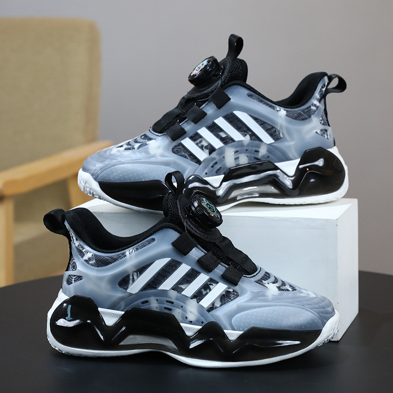 Chaussures pour garçons Chaussures de sport de printemps et d'été Chaussures de course pour enfants Chaussures pour enfants à boucle rotative d'été pour garçons moyens et grands en gros_voghion.com