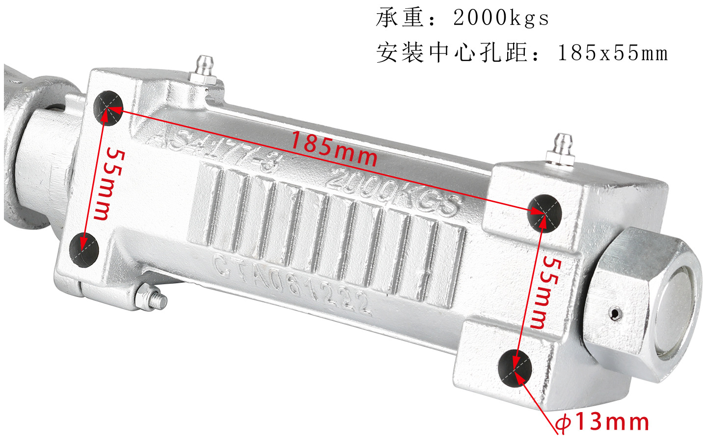 Australian-Style Impact Hydraulic Connector Trailer 50-Ball Hitch with Handbrake Rv Atv Yacht Trailer Modification Accessories