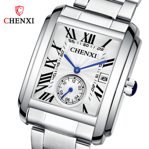 Chenxi brand square steel band calendar men's watch live cross-border foreign trade manufacturer wholesale fashion business quartz watch