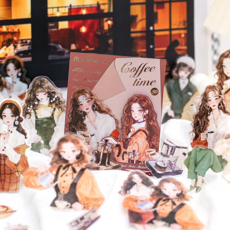Mr. Paper Paquetes de adhesivos de PVC Serie de revistas de vida Tema de personaje de anime Material de cuenta manual Paquete de adhesivos decorativos