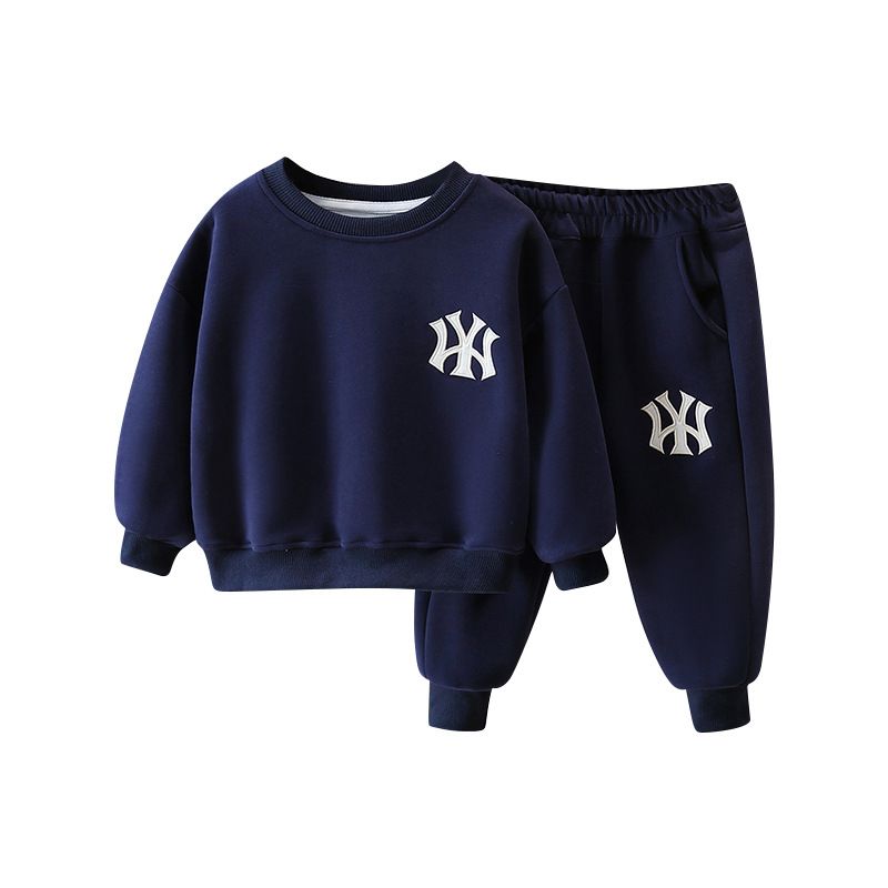 7093 niños 2025 primavera nuevo traje primavera suéter de manga larga de dos piezas para niños estilo coreano primavera y otoño estilo occidental