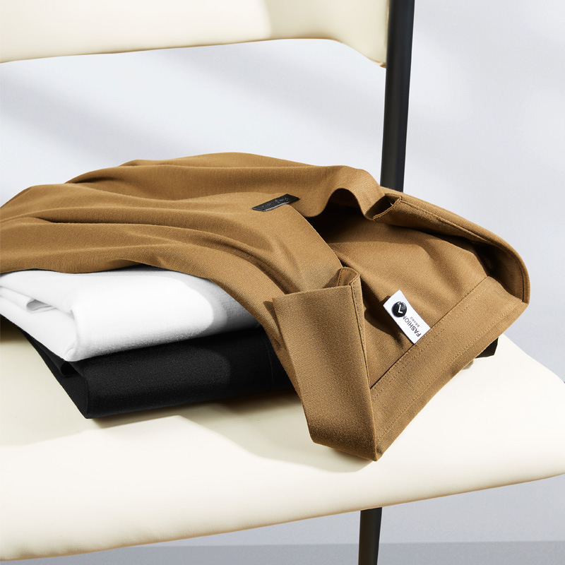 Pánské polo tričko s krátkým rukávem a bezešvým lepidlem Ice Silk, vhodné pro firmy i volný čas, nežehlivé, s výstřihem do V a límečkem_voghion.com