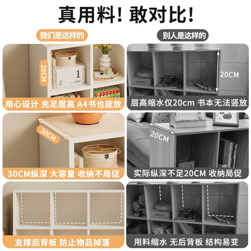 Estante de libros simple de piso contra la pared para almacenar exhibición de estantes de almacenamiento multi-cámara combinación económica libre de juguetes de libros ilustrados armario bajo