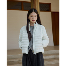 EVERTRUE 90%白鸭绒轻羽绒服女短款冬季韩版立领宽松外套68061