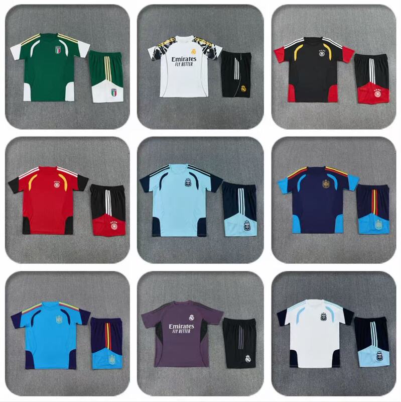 Wholesale France Spain Germany Brazil Argentina National Team Football Short-Sleeved Training Uniform Set Wholesale France Spain Germany Brazil Argentina National Team Football Short-Sleeved Training Uniform Set