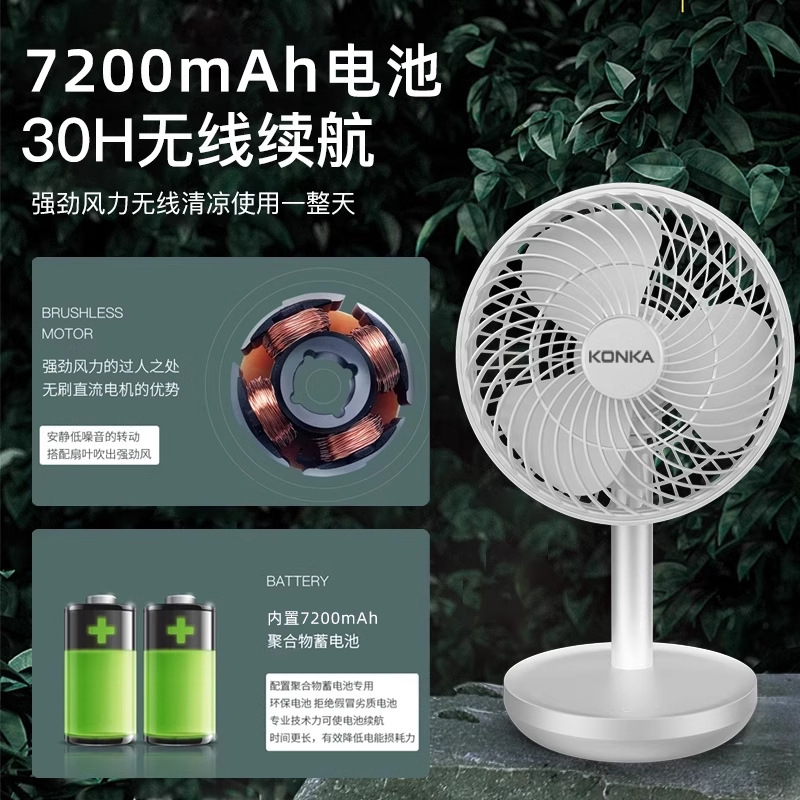 康佳小扇風機デスクトップ扇風機USB充電ポータブル小型大風力学生寮ミニ家庭用|undefined