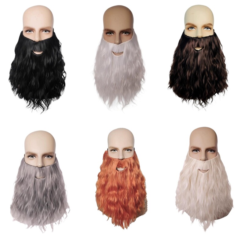 Amazon New European and American Wig Harry Potter Fluffy Curls + Beard Halloween Christmas Cos Wig Set