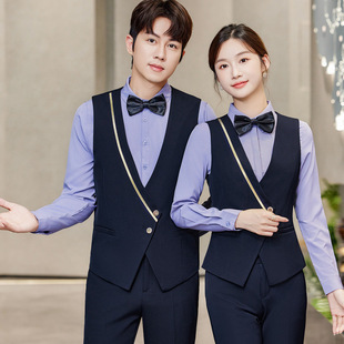 Catering hotel professional vest suit reception bar KTV high-end elegant waiter workwear for men and women