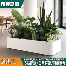 厂家直销室内花箱户外花盆长方形花槽餐厅不锈钢种植箱隔断花坛