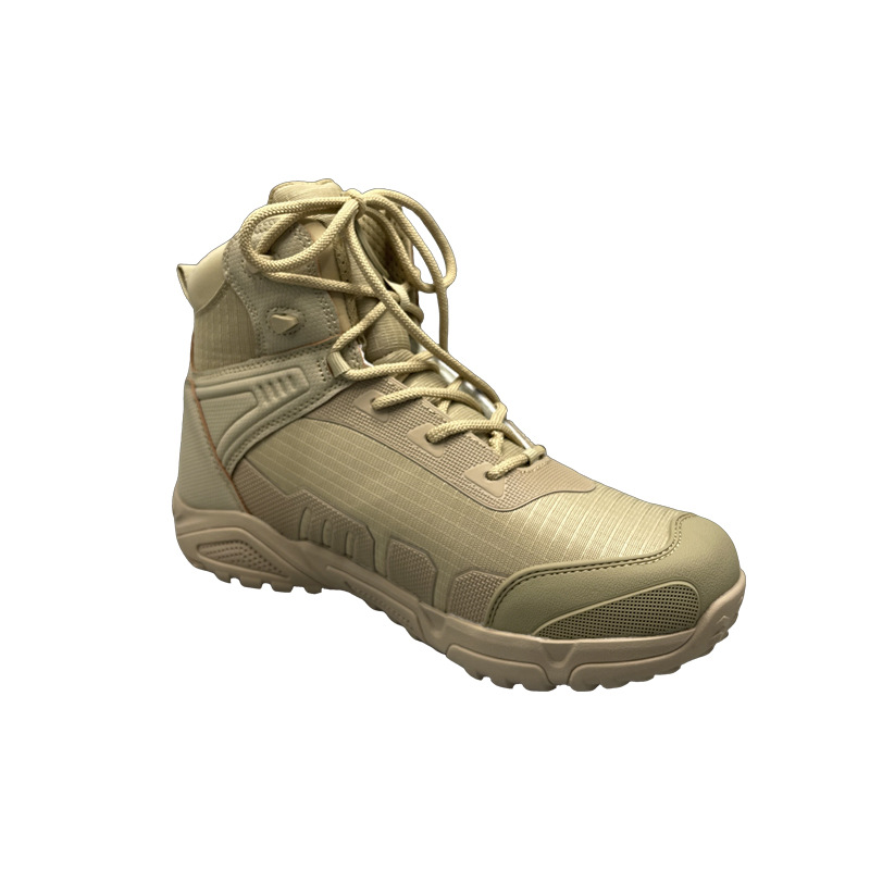 Botas de entrenamiento de combate transfronterizas de nuevo estilo, botas tácticas para hombres, impermeables, altas, resistentes al desgaste, botas de montaña al aire libre, botas de combate marrones ligeras
