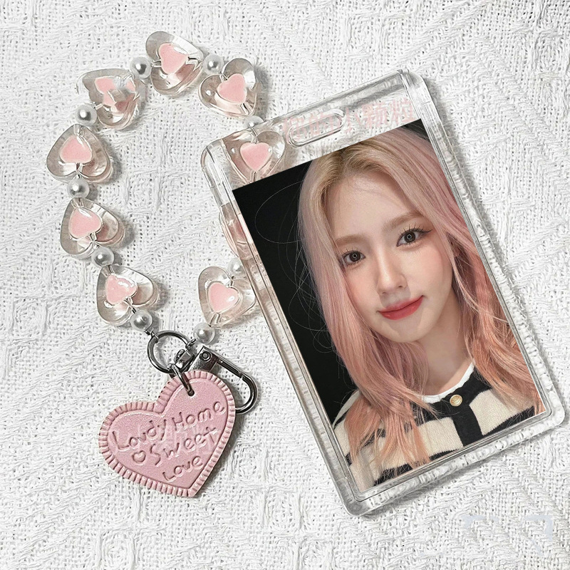 Xiaohongshu's Same Card Holder Ins Id Photo Pendant Card Holder Photo Id Heart Same Style Student [Delivery]
