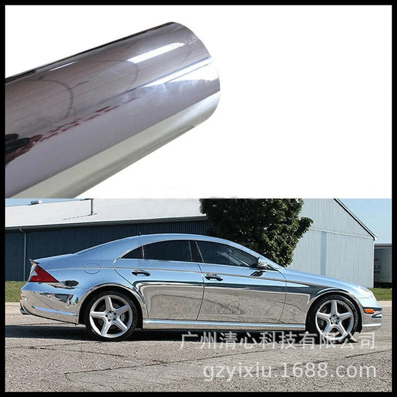 15*152cm シルバーステッカーカースタイリングボディ電気メッキシルバーフィルムクロームミラービニールフィルム|undefined