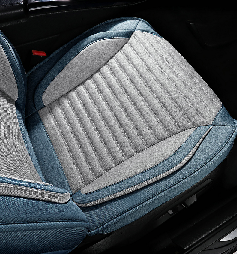 New car seat cushion, full-coverage linen seat cover, universal fabric seat cushion for all seasons, non-removable breathable seat cover