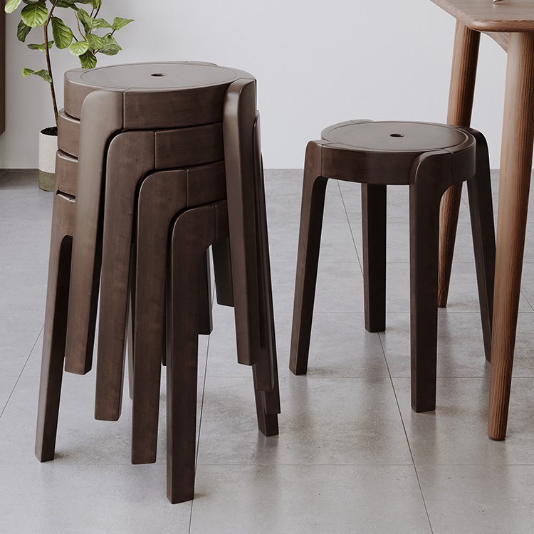 Taburetes de madera maciza extra gruesas para hogares gruesos para invitados adultos taburetes altos redondos de mesa de comedor resistentes para molino de viento apilables