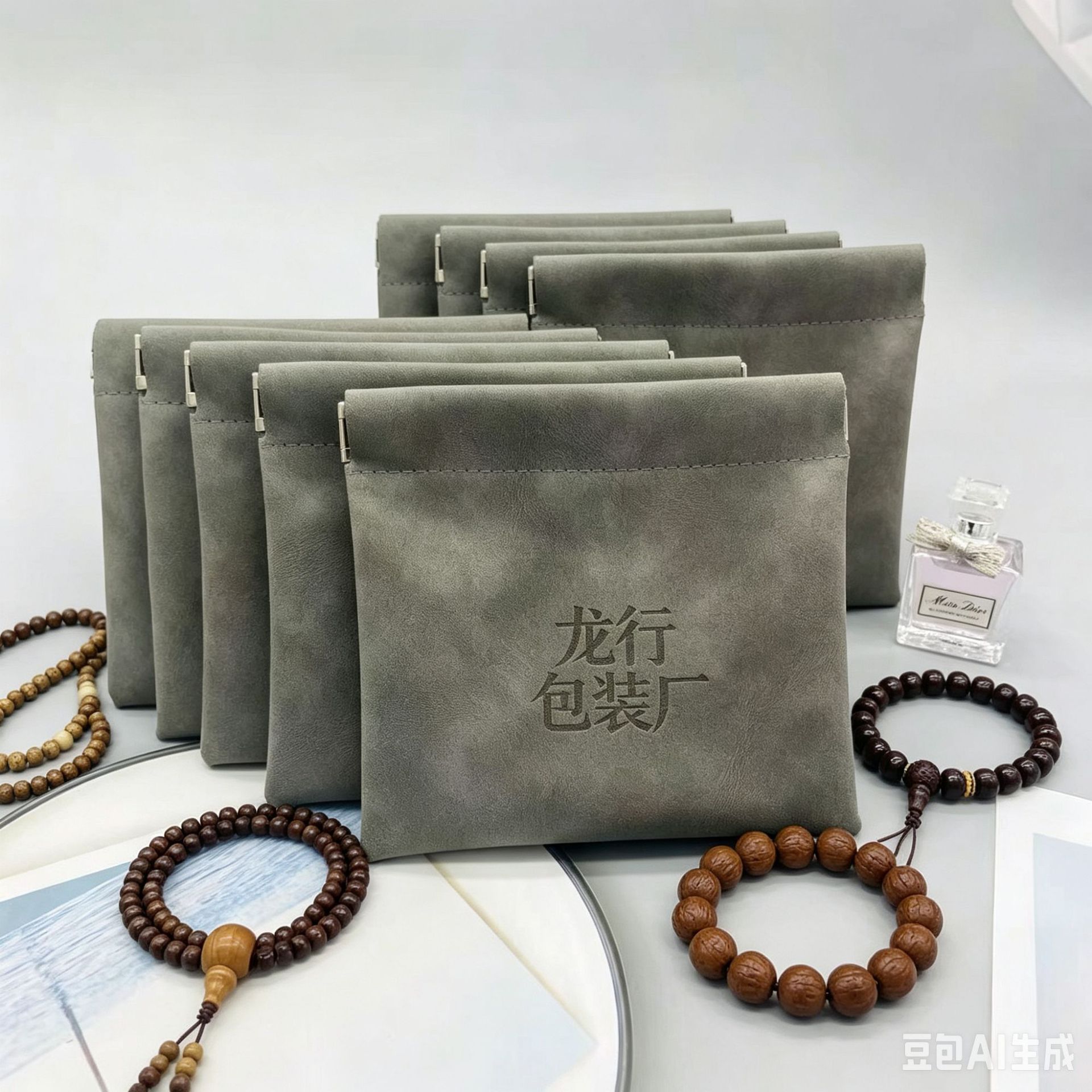 PU弹片袋自动闭合口红化妆品包装袋充电器数据线收纳袋可加logo