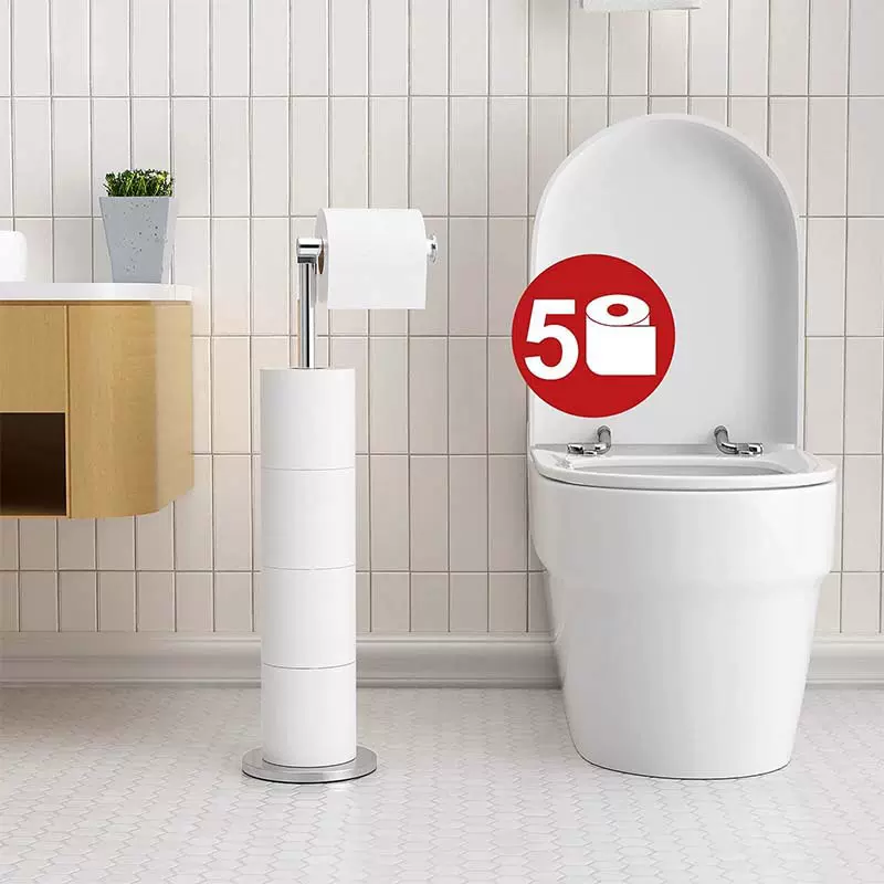 不锈钢立式纸巾架家用卫生间单杆落地卷纸架浴室免打孔置地厕纸架