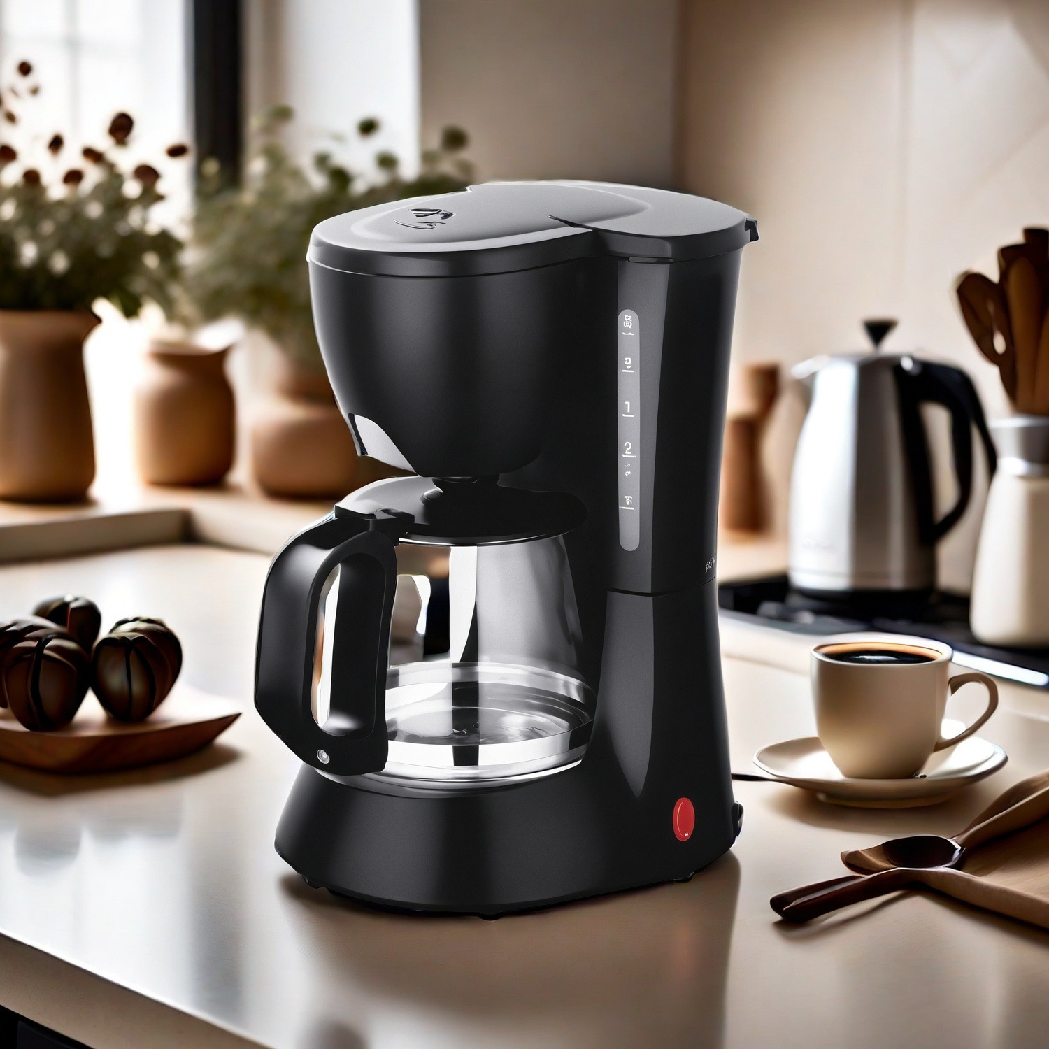 Máquina de café de 600ml goteo mini cafetera de goteo americana oficina doméstica doble uso de una operación de botón para hervir