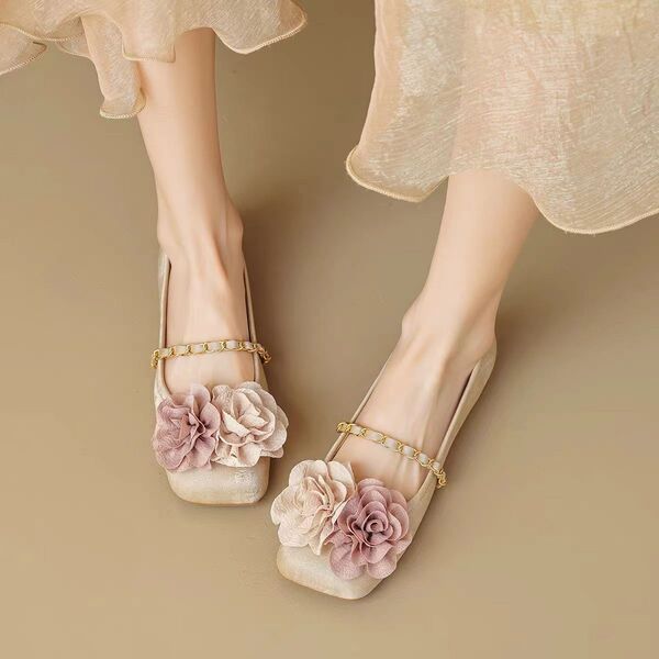 Retro demi-season universal Mary Jane shoes low-cut flat