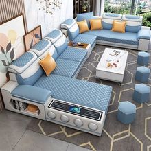 科技布沙发大小户型现代简约家用实木可拆洗乳胶客厅组合整装家具