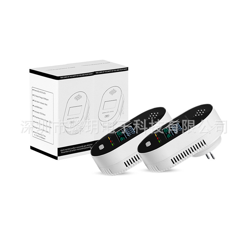 RV アパートメント ヴィラ用壁プラグ HD LCD スクリーン ディスプレイ 4 イン 1 ガス一酸化炭素温度および湿度警報|undefined