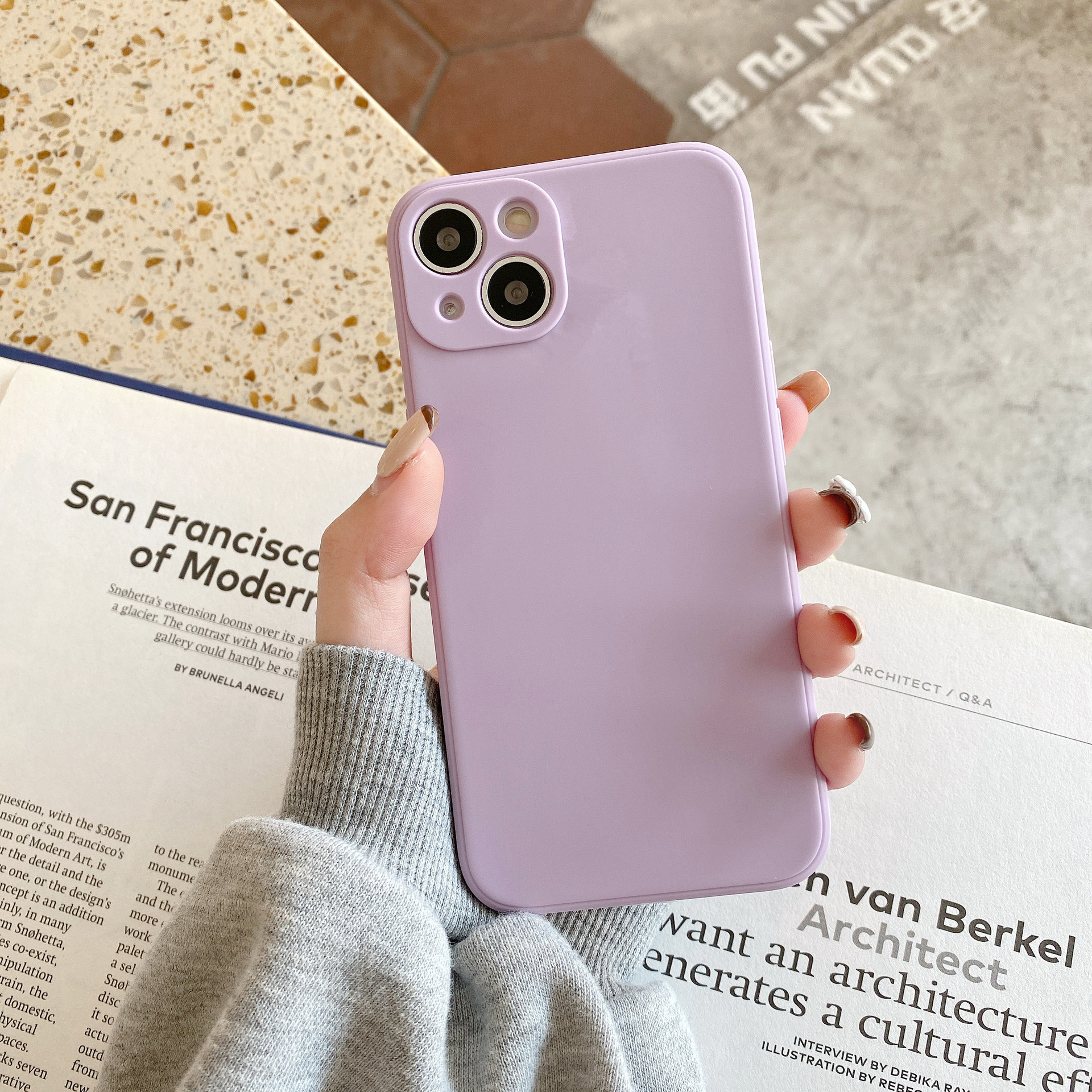Apto para Apple 17 Cubo de Rubik Imitación de borde recto Estuche para teléfono de silicona líquida iPhone 16 Estuche protector anti-caída Apple 15