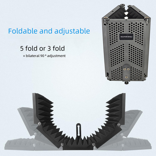Plastic shell soundproof cover, three-door five-door sound-absorbing anti-spray net, recording studio capacitor microphone windscreen 