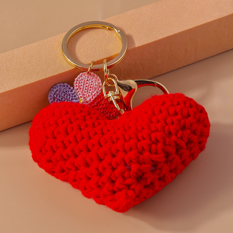 Cartoon Style Heart Shape Cloth Women's Keychain display picture 4